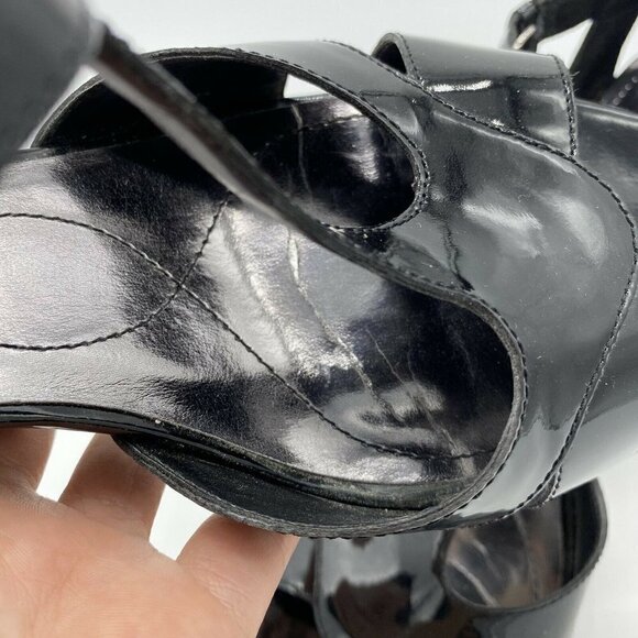 CIRCA Joan & David Black Patent Sandals - Picture 10 of 12